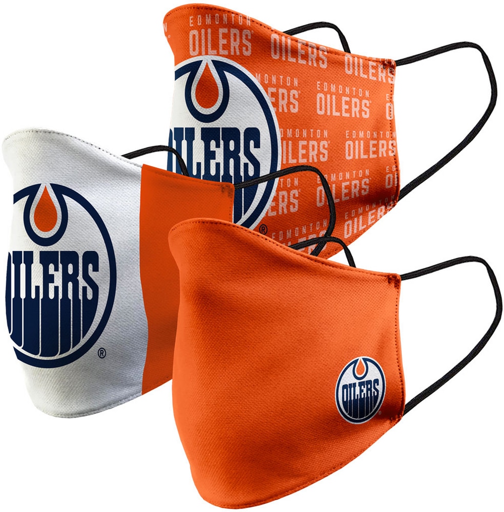 NHL Edmonton Oilers Hockey Logo Reusable Cloth Face Masks, 3pk Canadian Tire