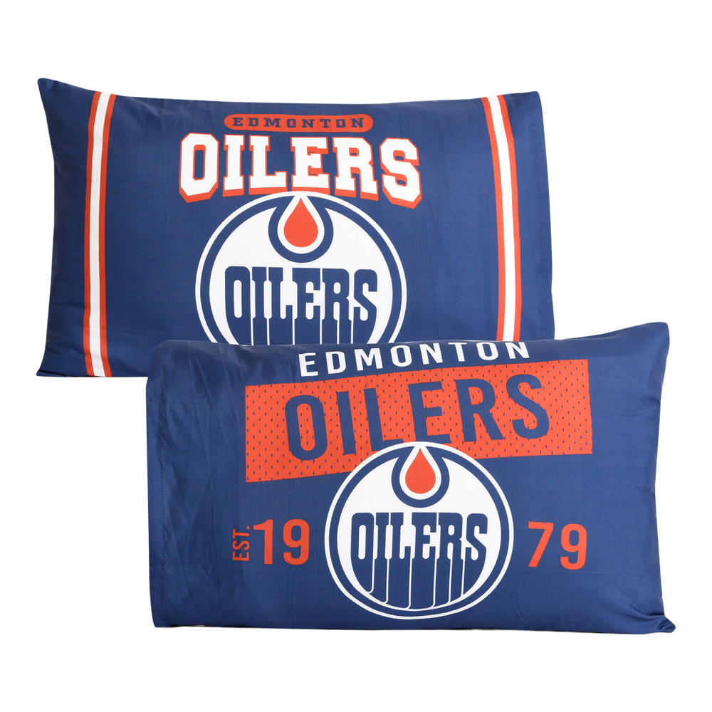 NHL Edmonton Oilers Pillowcase, 2pk, Reversible & Comfortable