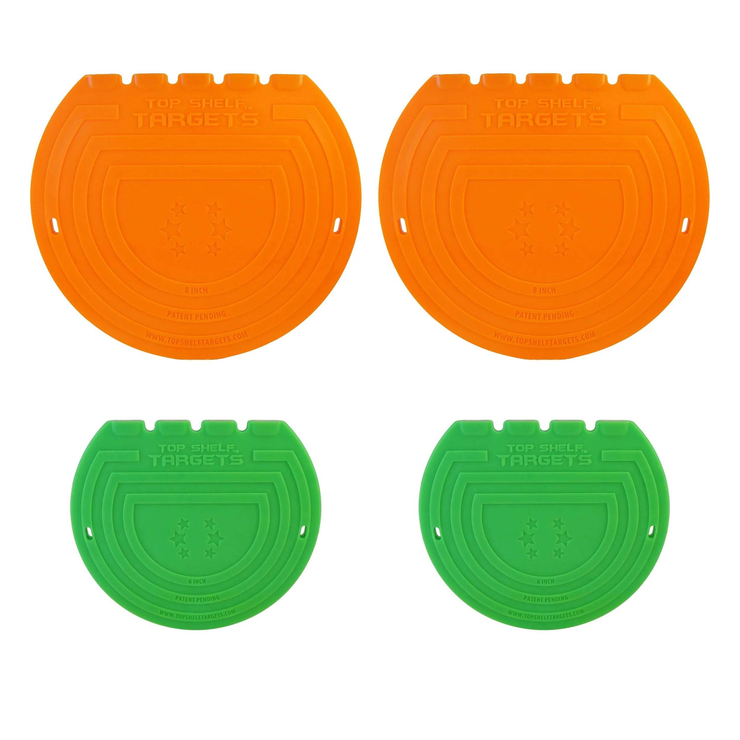 Top Shelf Targets Hockey/Lacrosse Shooting Targets, 6in & 8in, Green/Orange, 4pk
