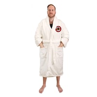 NHL Chicago Blackhawks Bathrobe, Adult, White, One Size Front_Flat