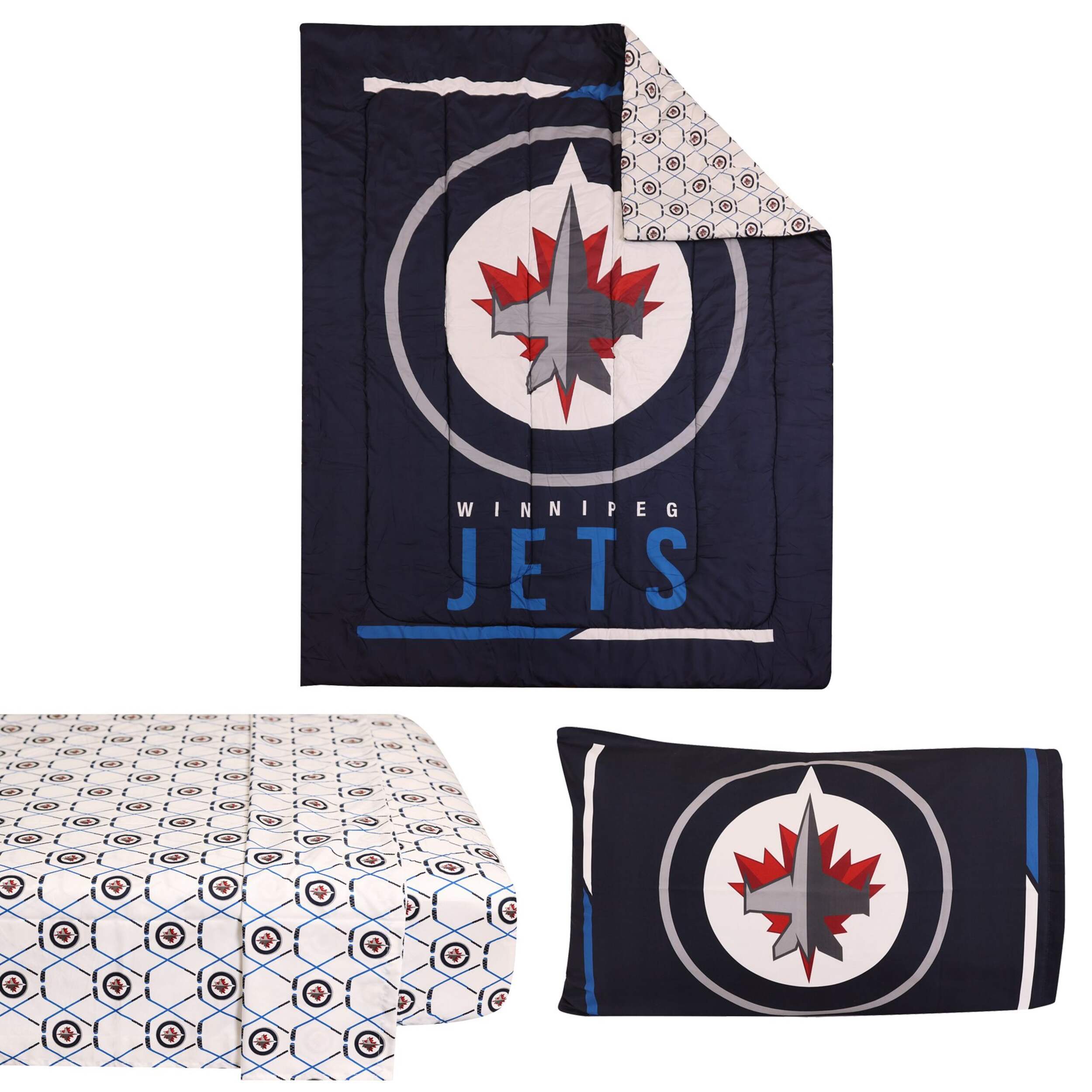 NHL Winnipeg Jets Twin Bedding Set, 4-pc Composite_or_Mixed