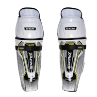 Jambières de hockey CCM Tacks Custom Pro, sénior, blanc Front_Flat