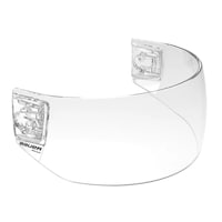 Visière de hockey droite pour casques de hockey Bauer Pro-Clip avec attaches, juniors/séniors, transparent