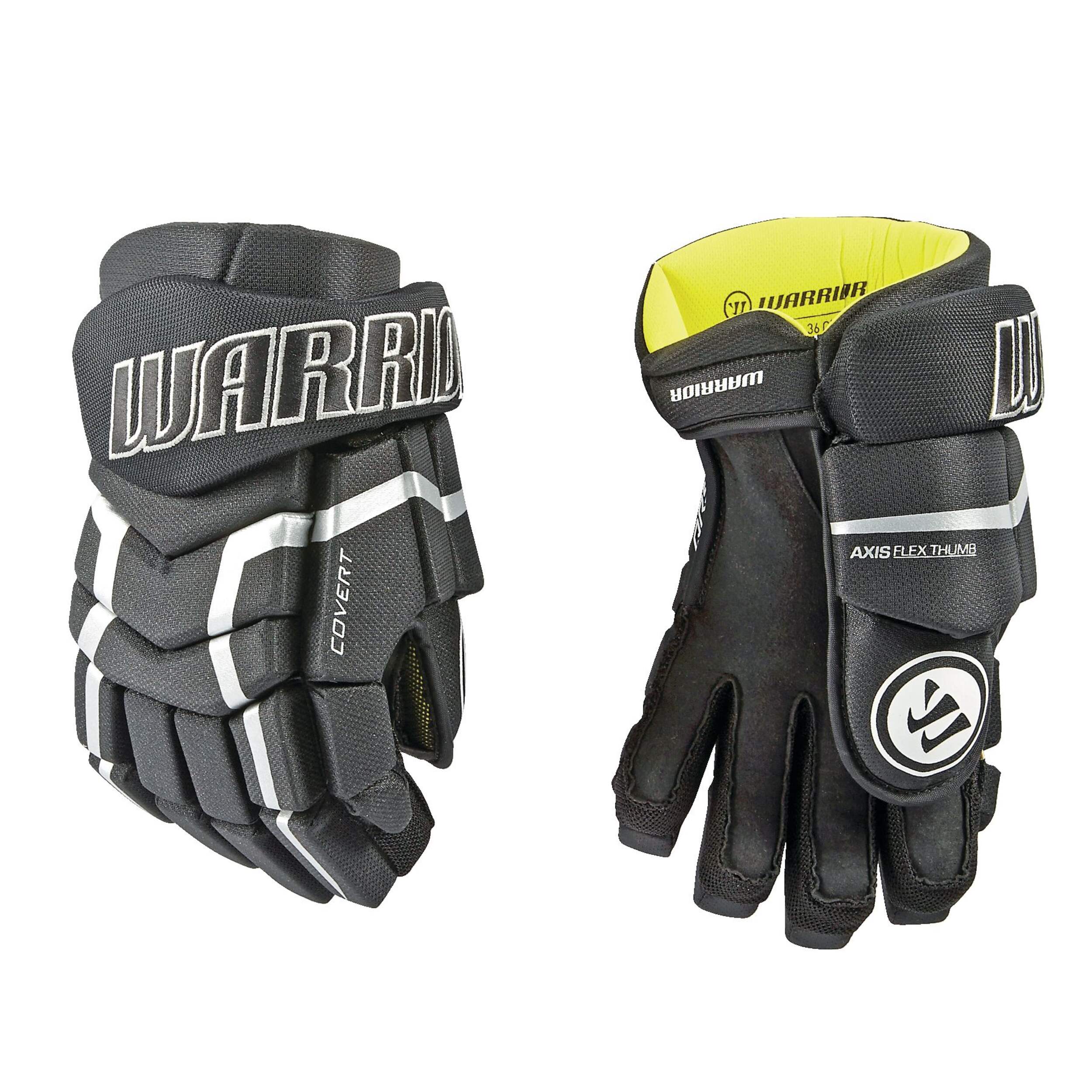 Warrior QRS1 Senior Hockey Gloves with Tapered Fit, 14-in, Black Composite_or_Mixed