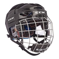 CCM FitLite 3DS Hockey Helmet & Cage Combo, Junior, Black Front_Three_Fourths_Angled_Right