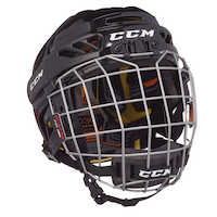 CCM FitLite 3DS Hockey Helmet & Cage Combo, Intermediate, Black Front_Three_Fourths_Angled_Right