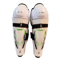 Jambières de hockey VIC CX2, junior, blanc/vert/noir, choix de tailles Front_Flat