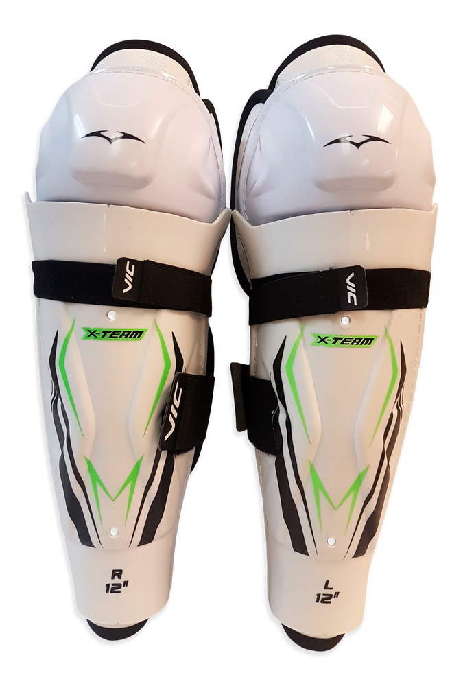 VIC CX2 Pro Junior Hockey Shin Guards with Full Coverage Design, White