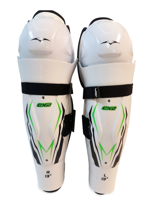 VIC CX2 Pro Junior Hockey Shin Guards with Full Coverage Design, White Canadian Tire