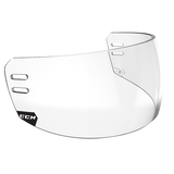 CCM VR14 Clear Hockey Half Face Mask/Visor with Anti-Scratch Coating, One Size Front_Three_Fourths_Angled_Right