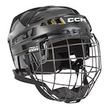 CCM XT10 Hockey Helmet & Cage Combo, Junior/Senior, Black, Assorted Sizes Front_Three_Fourths_Angled_Right