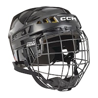 CCM XT10 Hockey Helmet & Cage Combo, Junior/Senior, Black, Assorted Sizes Front_Three_Fourths_Angled_Right