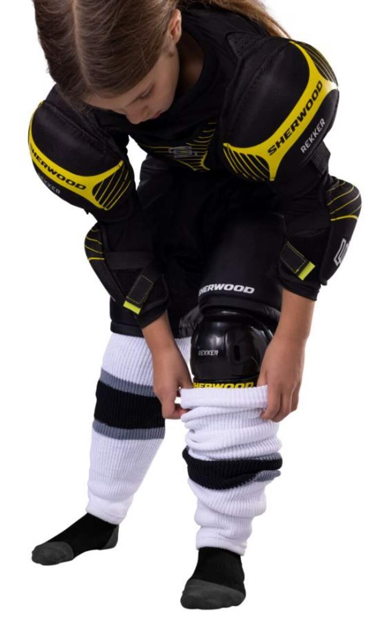 Sherwood Playrite Basic Hockey Protective Kit, Youth, Black/Yellow,  Assorted Sizes