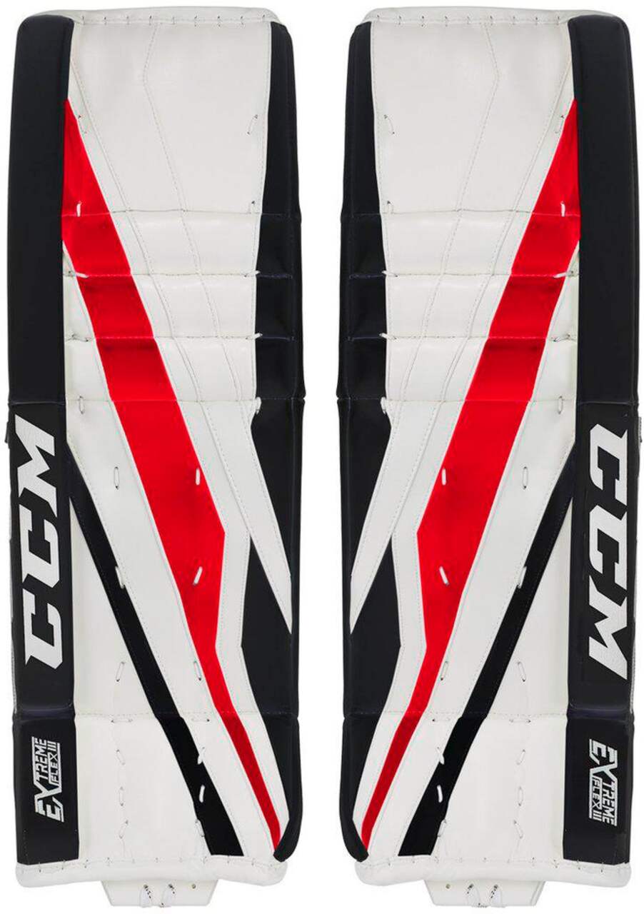 CCM Extreme Flex Pro - Used Pro Stock Senior Goalie Pads (Maroon) –  HockeyStickMan Canada