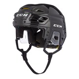 CCM Tacks 310 Hockey Helmet & Cage Combo, Junior/Senior, Black, Assorted Sizes Front_Three_Fourths_Angled_Left