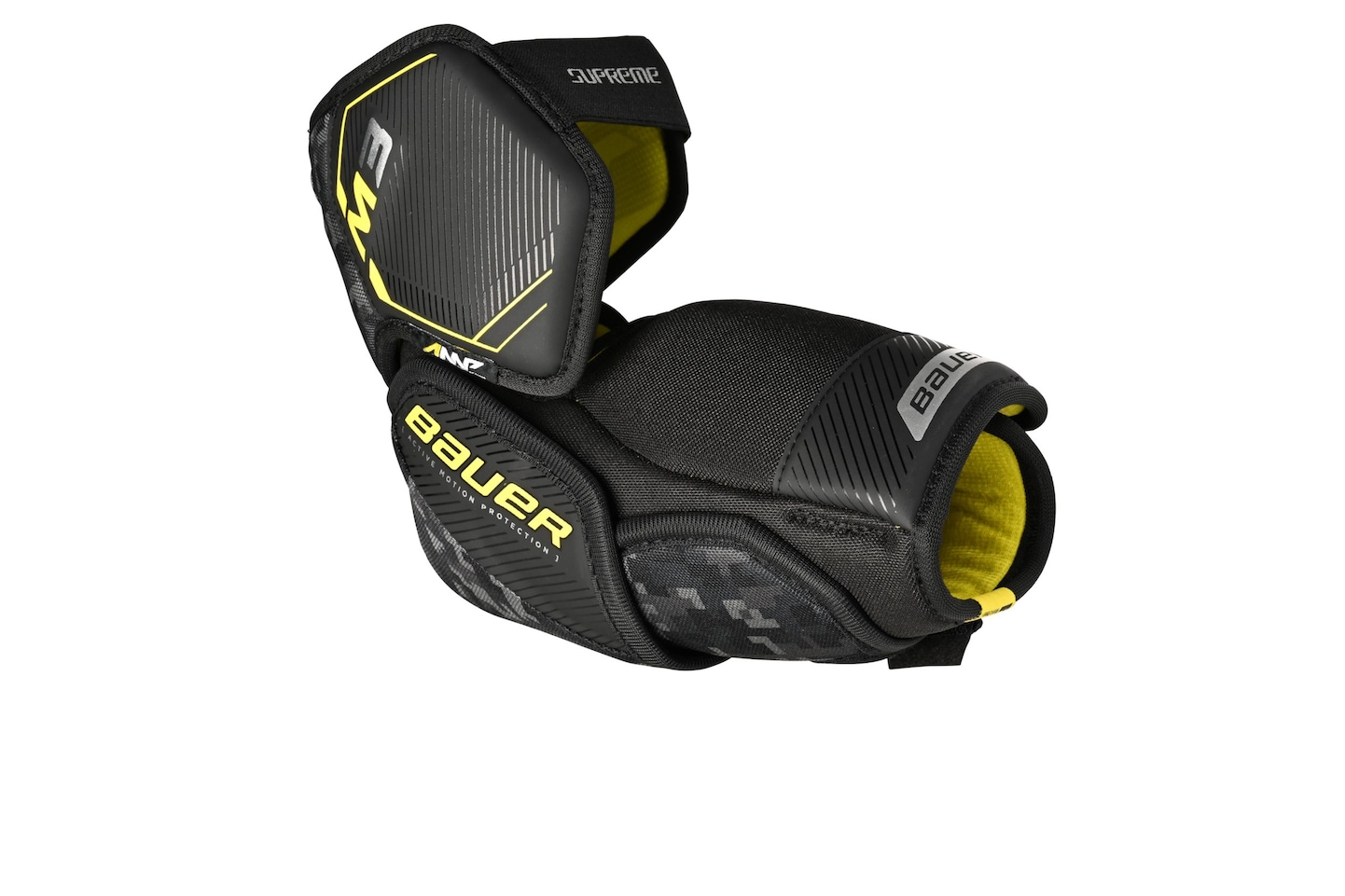 Bauer Supreme M3 Hockey Elbow Pads, Senior, Black/Yellow, Assorted