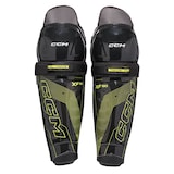 Jambières de hockey CCM Tacks XF80, sénior, noir/jaune, choix de tailles Front_Flat