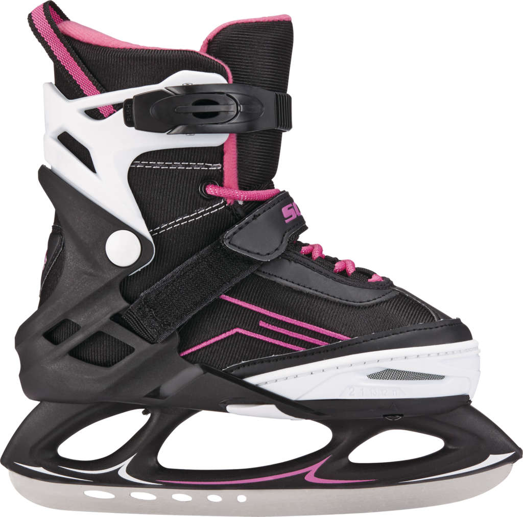 Softec Adjustable Kids'/Adults' Recreational Ice Skates, Black/Pink