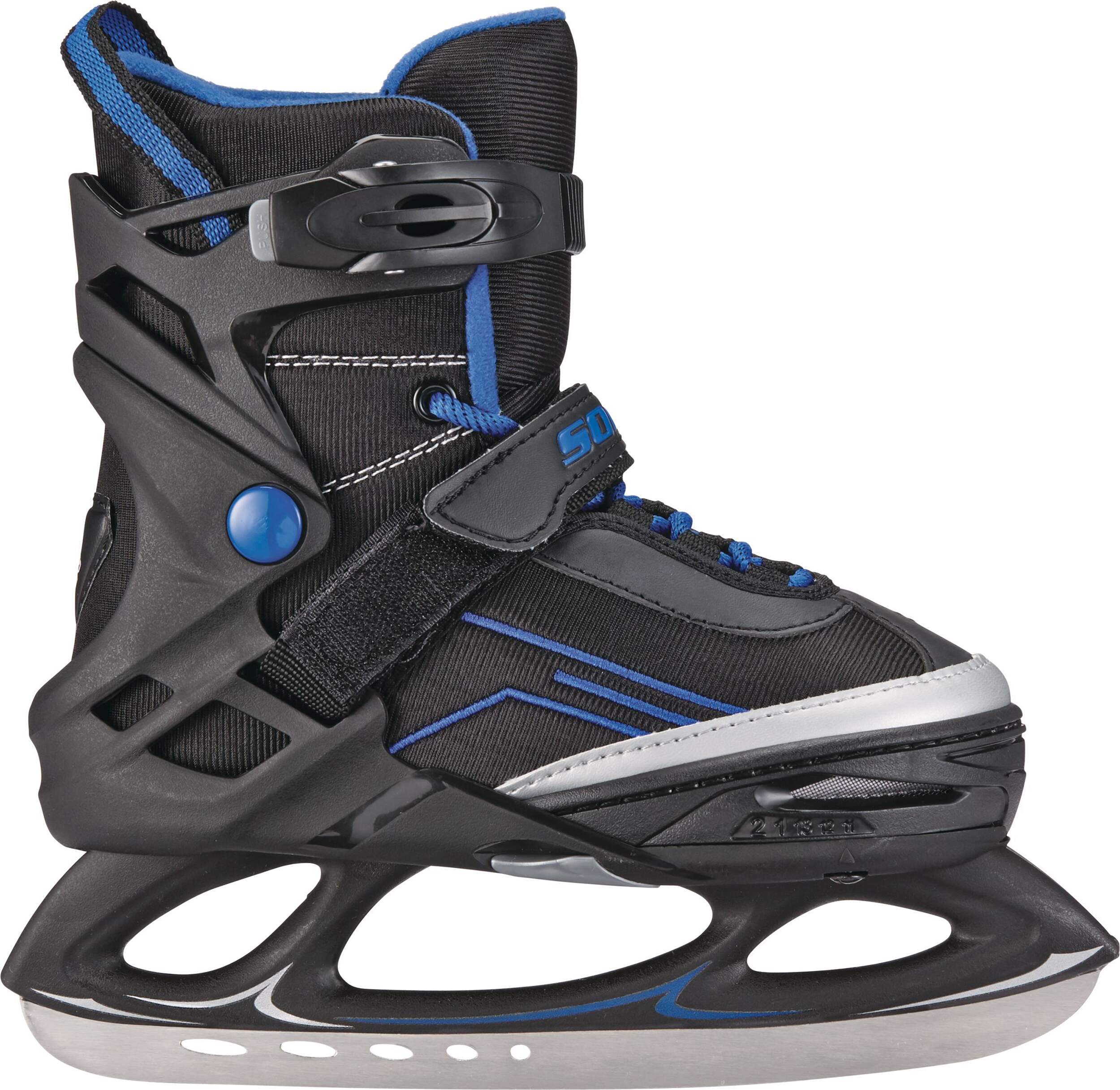 Softec Adjustable Kids'/Adults' Recreational Ice Skates, Blue, Assorted