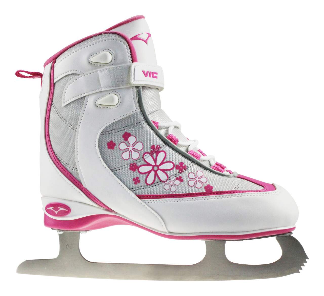 VIC Frost Recreational Ice Skates, Youth, White/Pink, Assorted Sizes