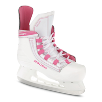 Bauer Prodigy Hockey Skates, Youth, White/Pink Front_Angled_Right