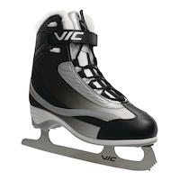 Patins à glace récréatifs VIC Motion, femmes, noir/argent, tailles variées Front_Three_Fourths_Angled_Right