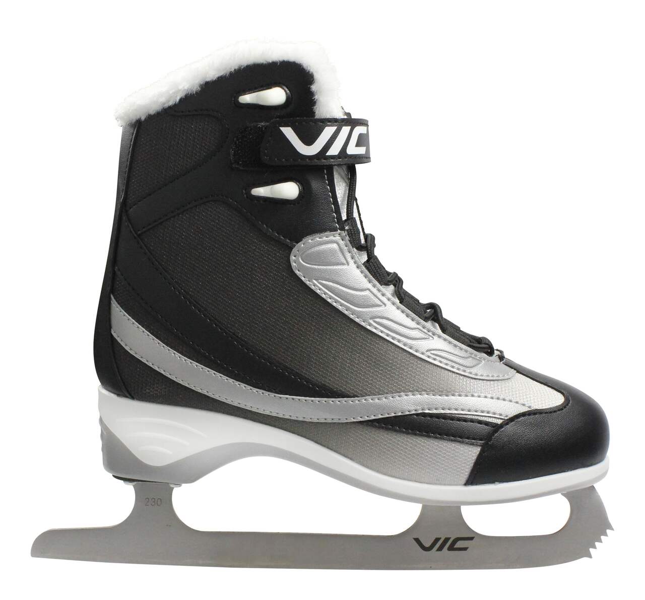VIC Motion Recreational Ice Skates, Women, Black/Silver, Assorted Sizes