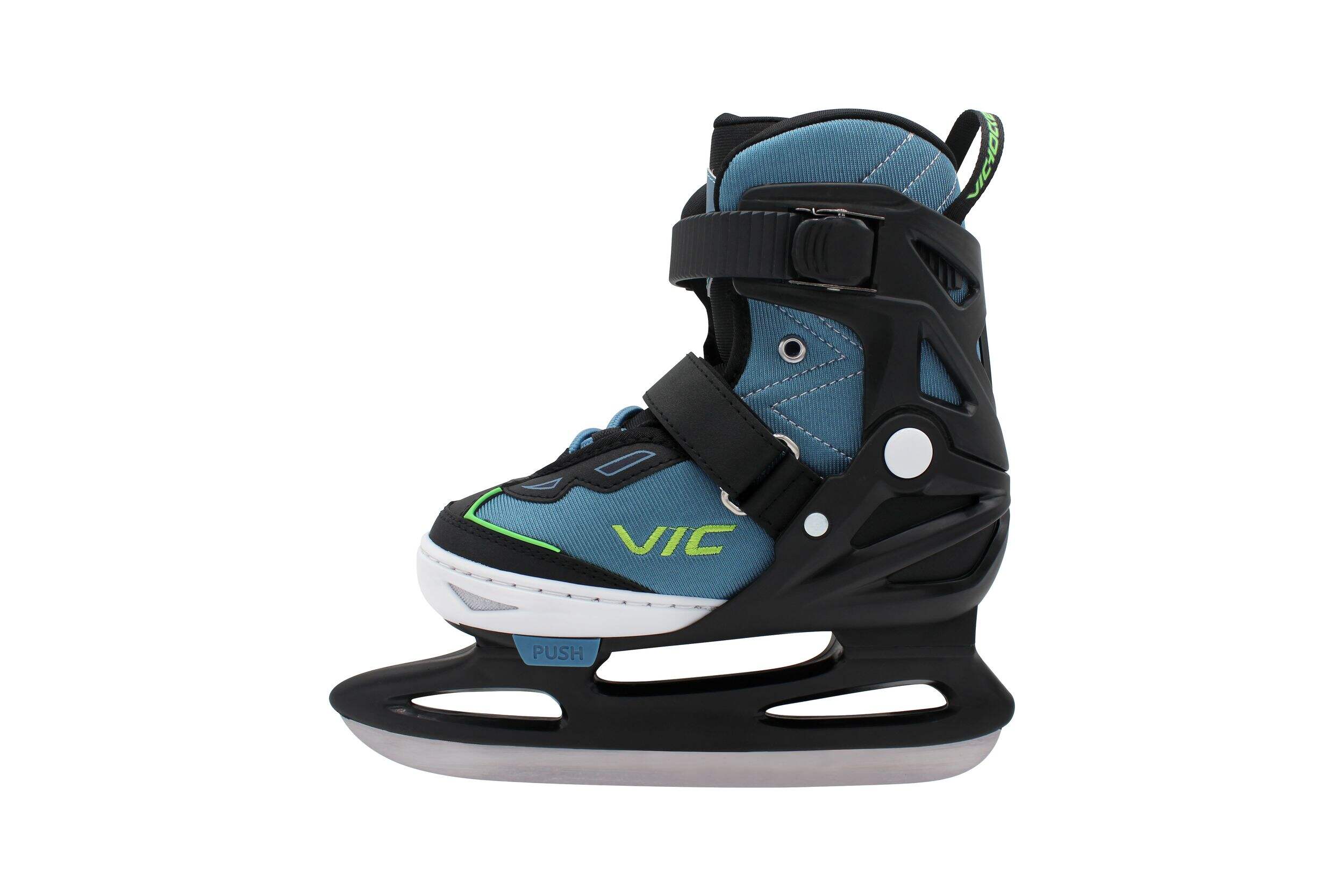 VIC Adjustable Recreational Ice Skates, Youth/Junior/Senior, Blue