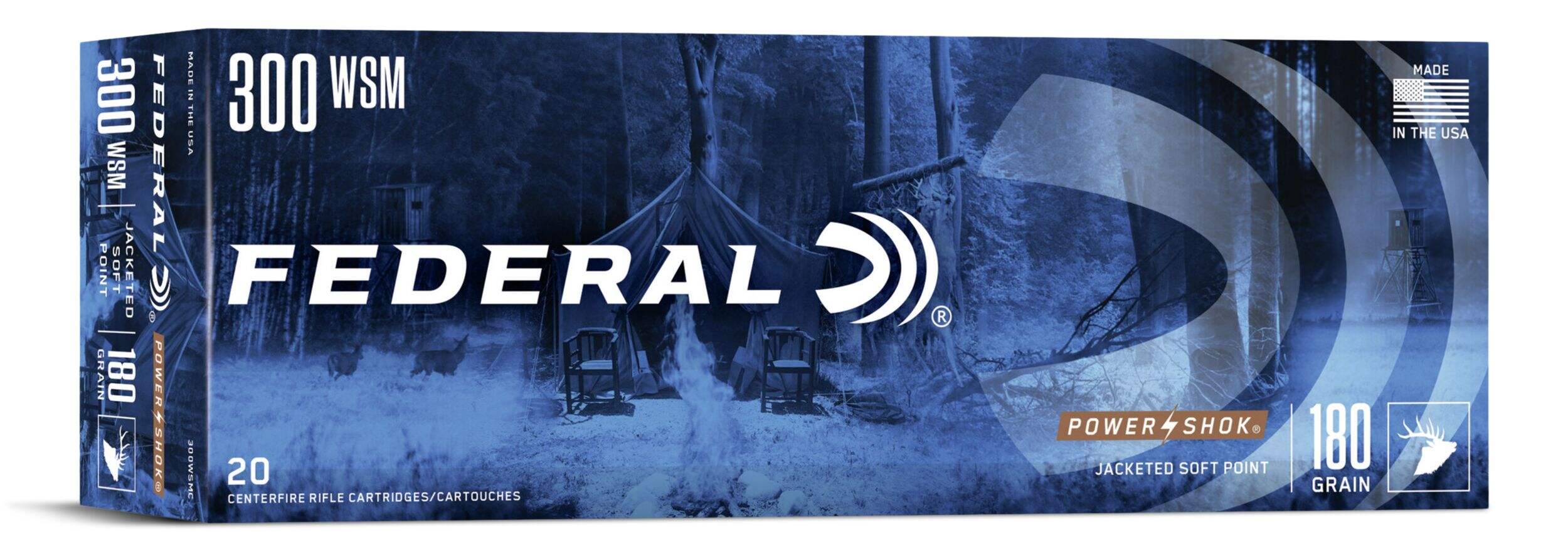 Federal 300 Wsm Cal 180 Grain Soft Point Power Shok Front_Angled_Right