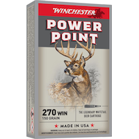 Winchester Super-X .270 Winchester 150-Grain Power-Point Rifle Ammunition Front_Angled_Right