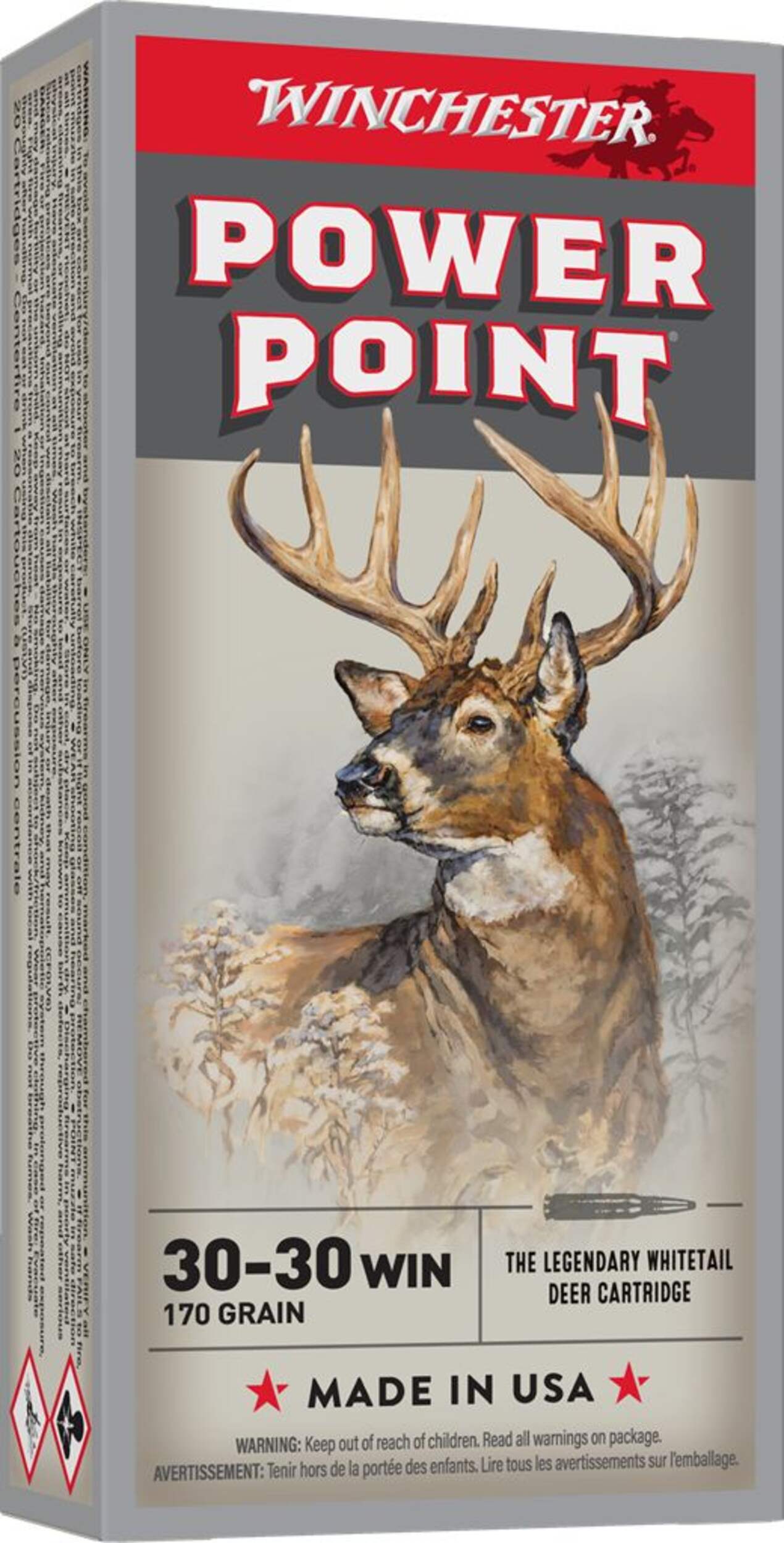 Winchester Super-X .30-30 Win 170 Grain Power-Point Rifle Ammunition, 20-pk Front_Angled_Right