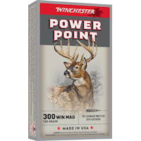 Winchester Super-X .300 Win Magnum 180-Grain Power-Point Rifle Ammunition Front_Angled_Right