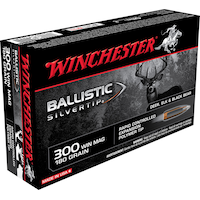 Winchester Supreme .300 Win Magnum 180-Grain Ballistic Silvertip Rifle Ammunition Front_Angled_Right