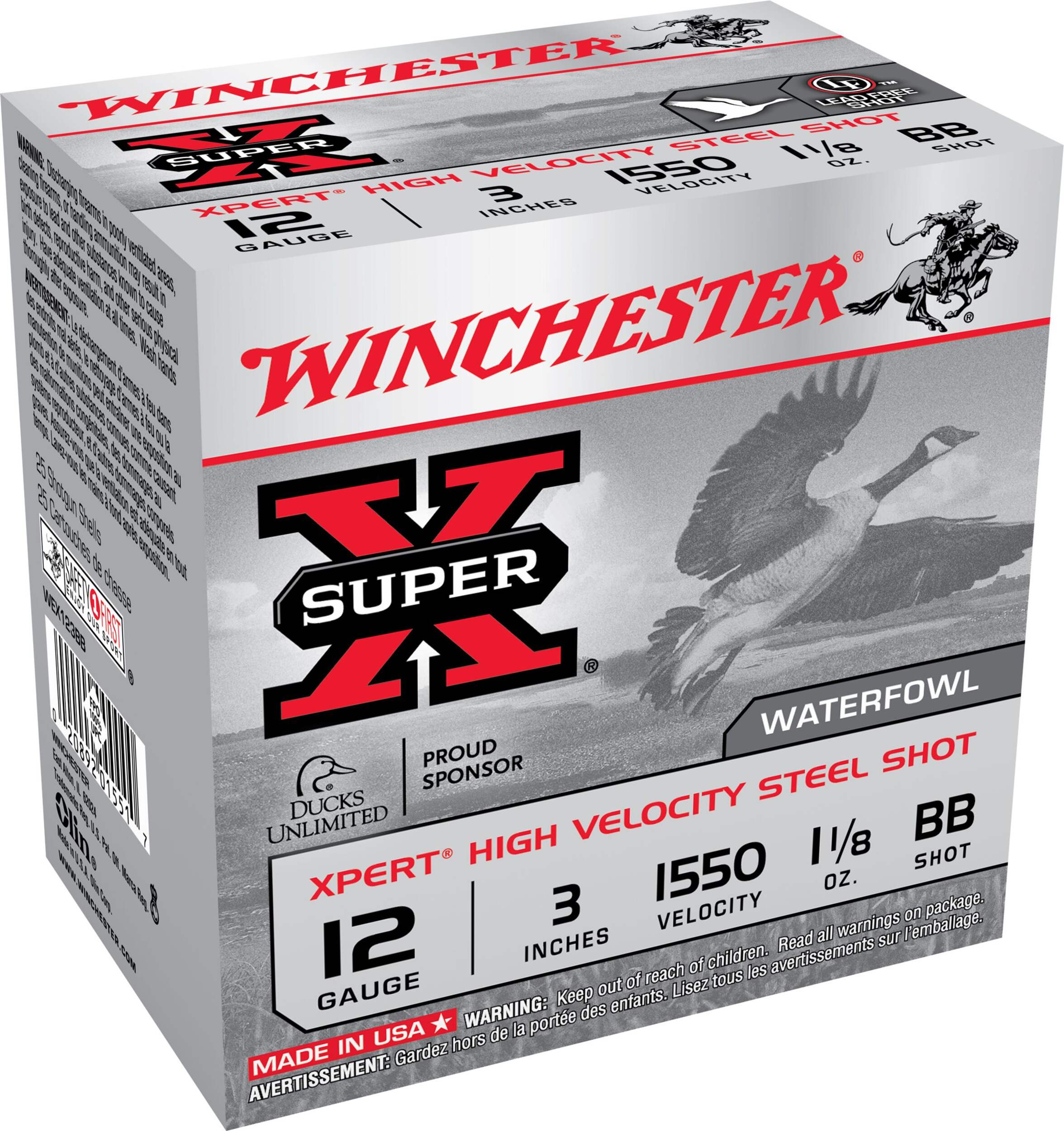 Winchester 12-Gauge #BB Steel Shotgun Shells, 3-in Front_Angled_Right