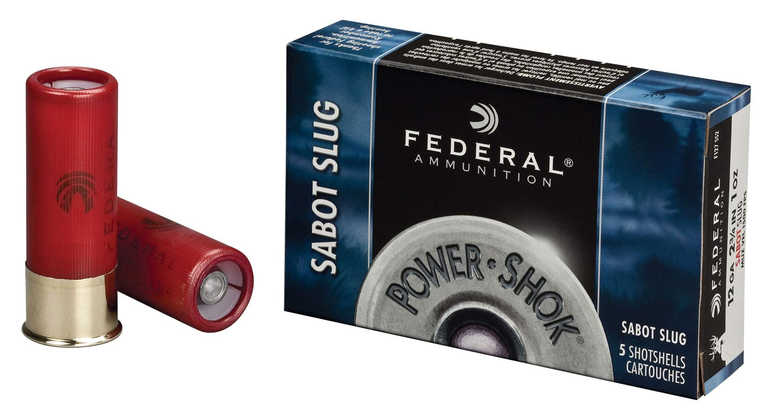 Munitions à sabot pour fusil de chasse calibre12 2-3/4 po Federal, 1 oz, paq. 5 Composite_or_Mixed