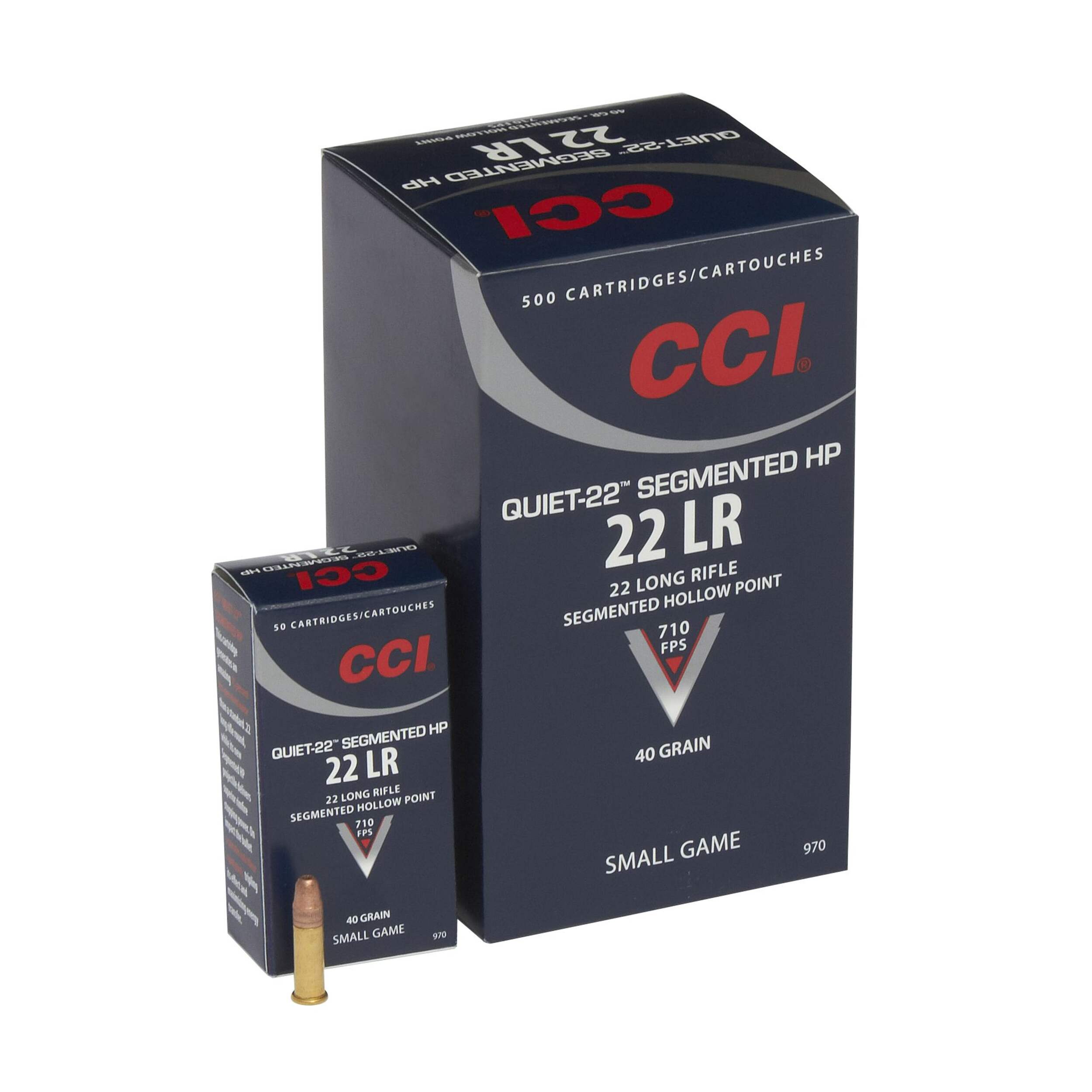 CCI 22 Long Rifle 40 Grain Segmented Hollow Point Ammunition Front_Angled_Right