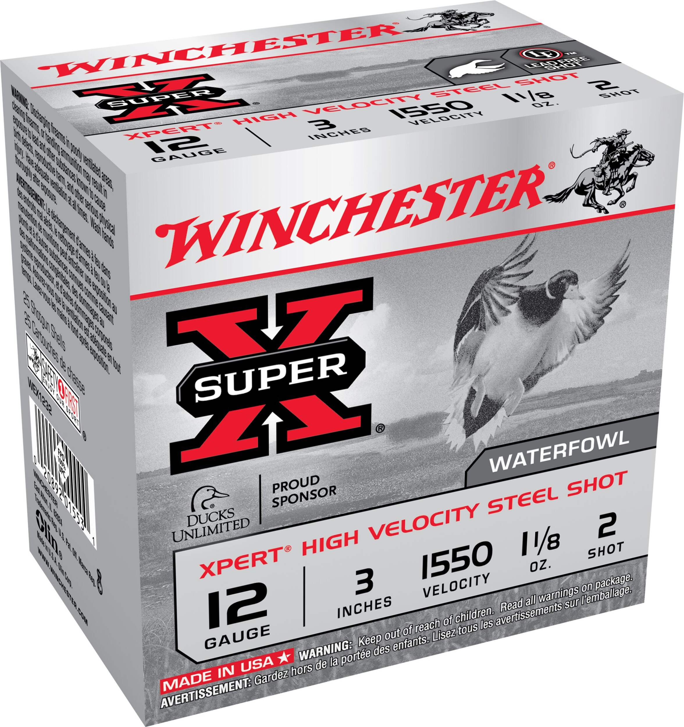 Winchester 12-Gauge Steel Shotgun Shell, 3-in, 25-Rounds Front_Angled_Right