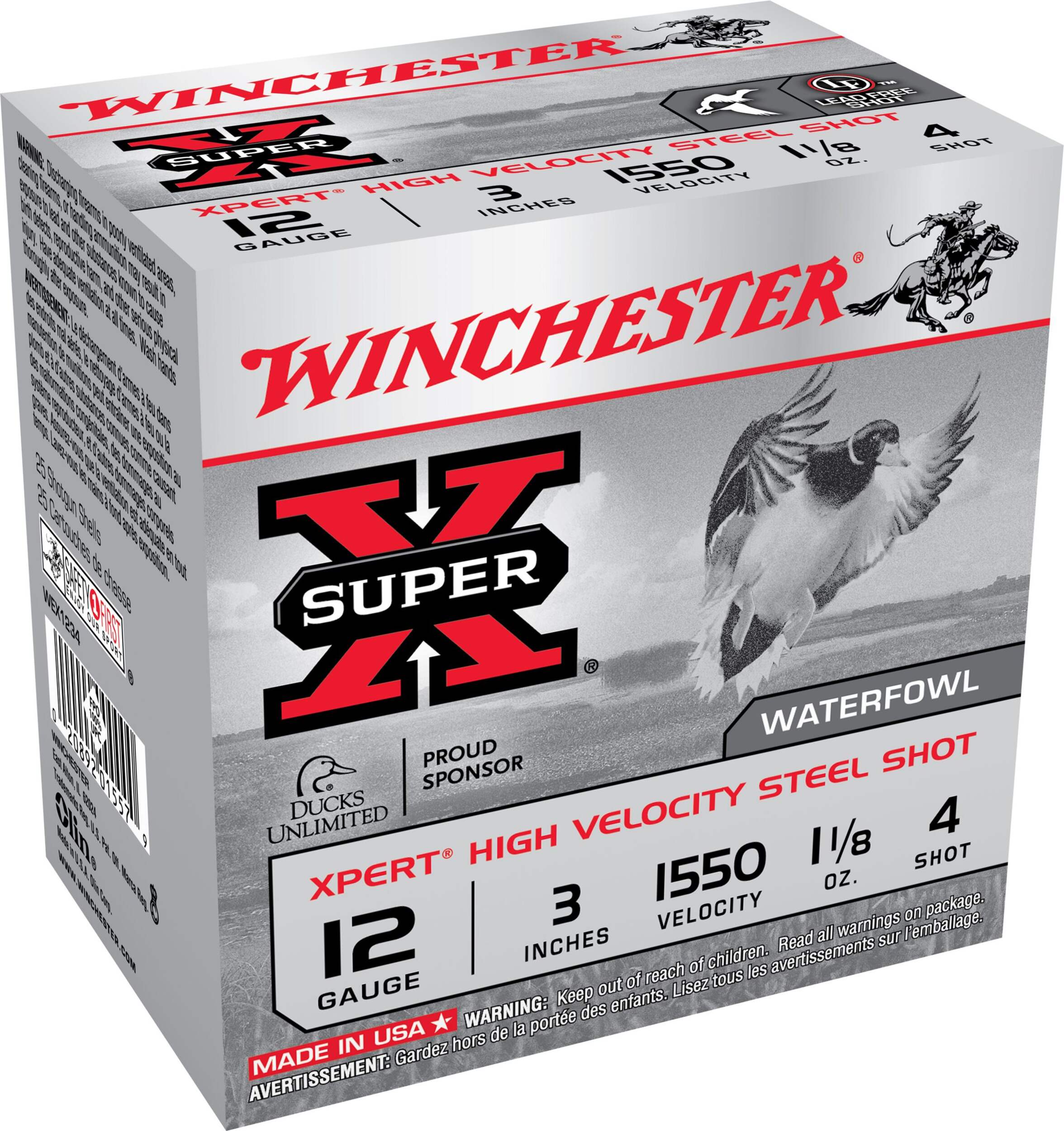 Winchester 12-Gauge Steel Shotgun Shell, 3-in Front_Angled_Right
