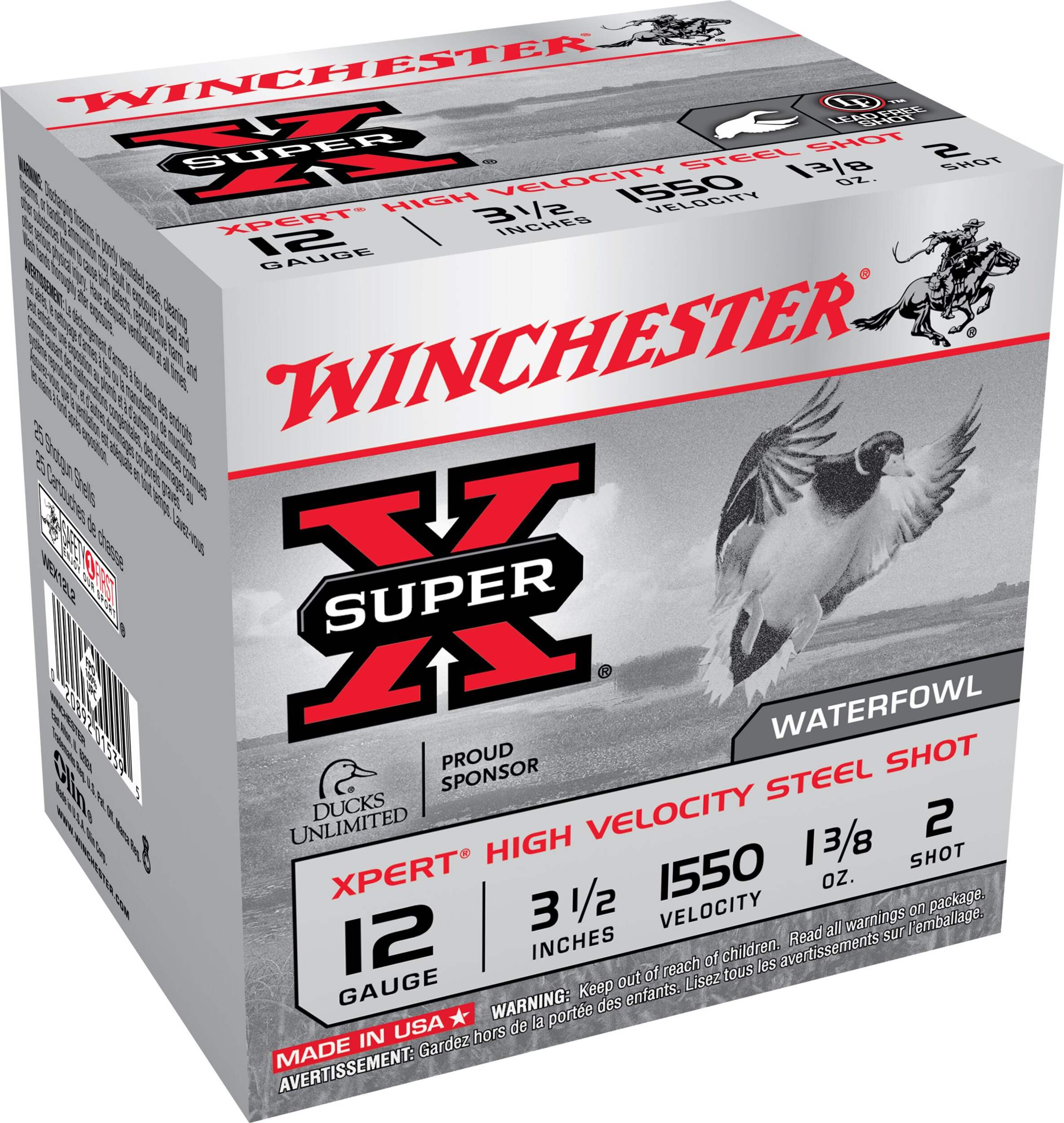 Winchester 12-Gauge #2 Steel Shotgun Shells, 3.5-in Front_Angled_Right