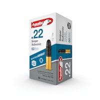 Munitions à pointe solide en plomb 22 LR 60 grains Aguila Sniper Subsonic, paq. 50