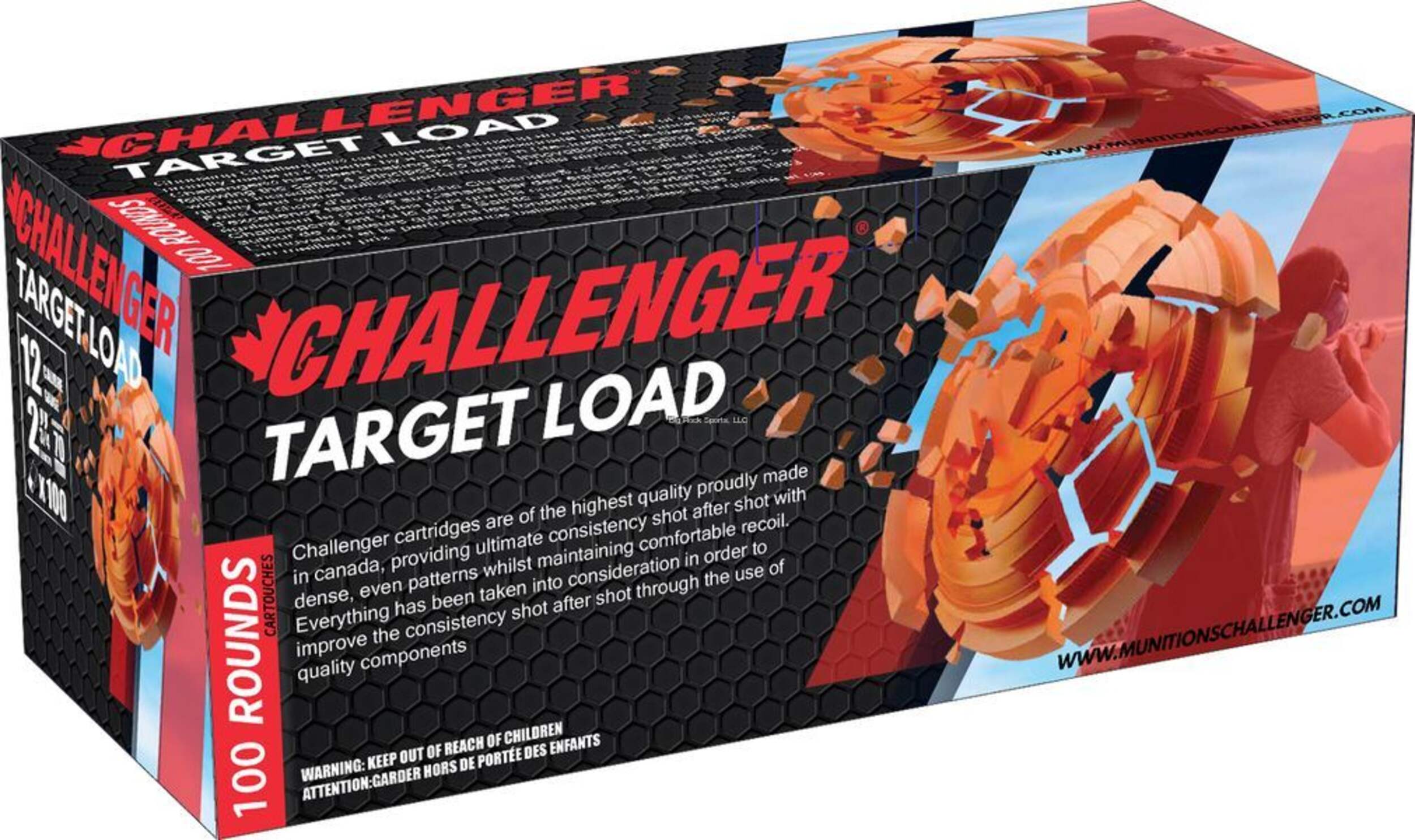 Challenger 43017 First Class Target Load 12-Gauge #7.5 Shotshell Ammunition, 2-3/4-in, 1-1/8-oz Front_Angled_Right