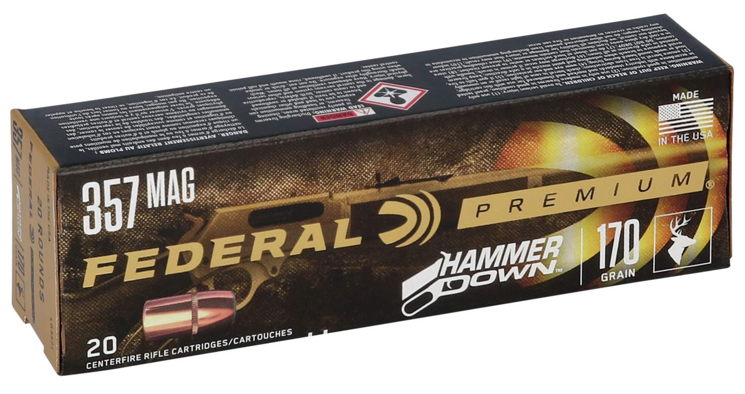 Federal Hammerdown 357 Mag 170gr Front_Angled_Right