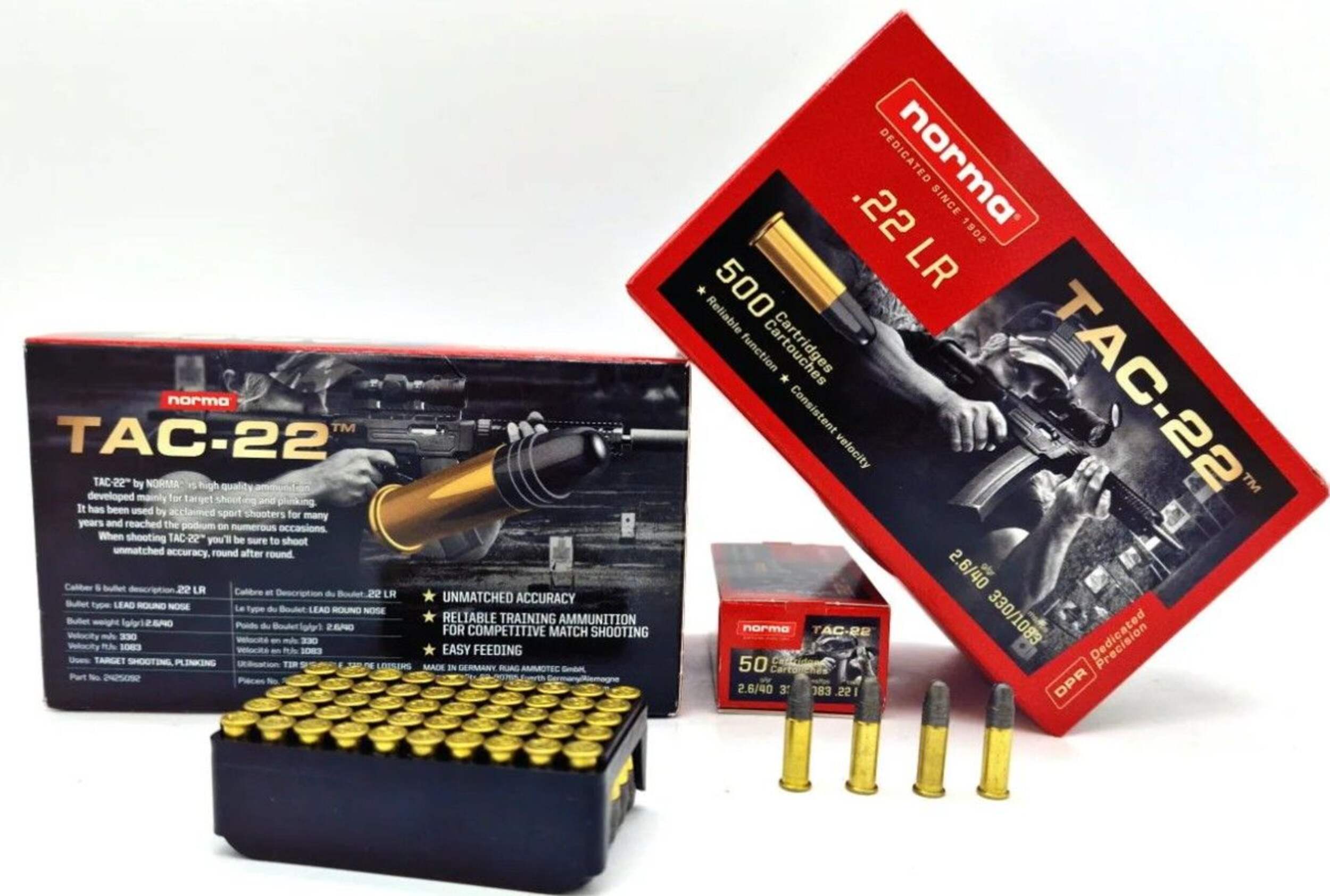 NORMA TAC 22 22LR 40gr Lead Round Nose, 500 rounds Composite_or_Mixed