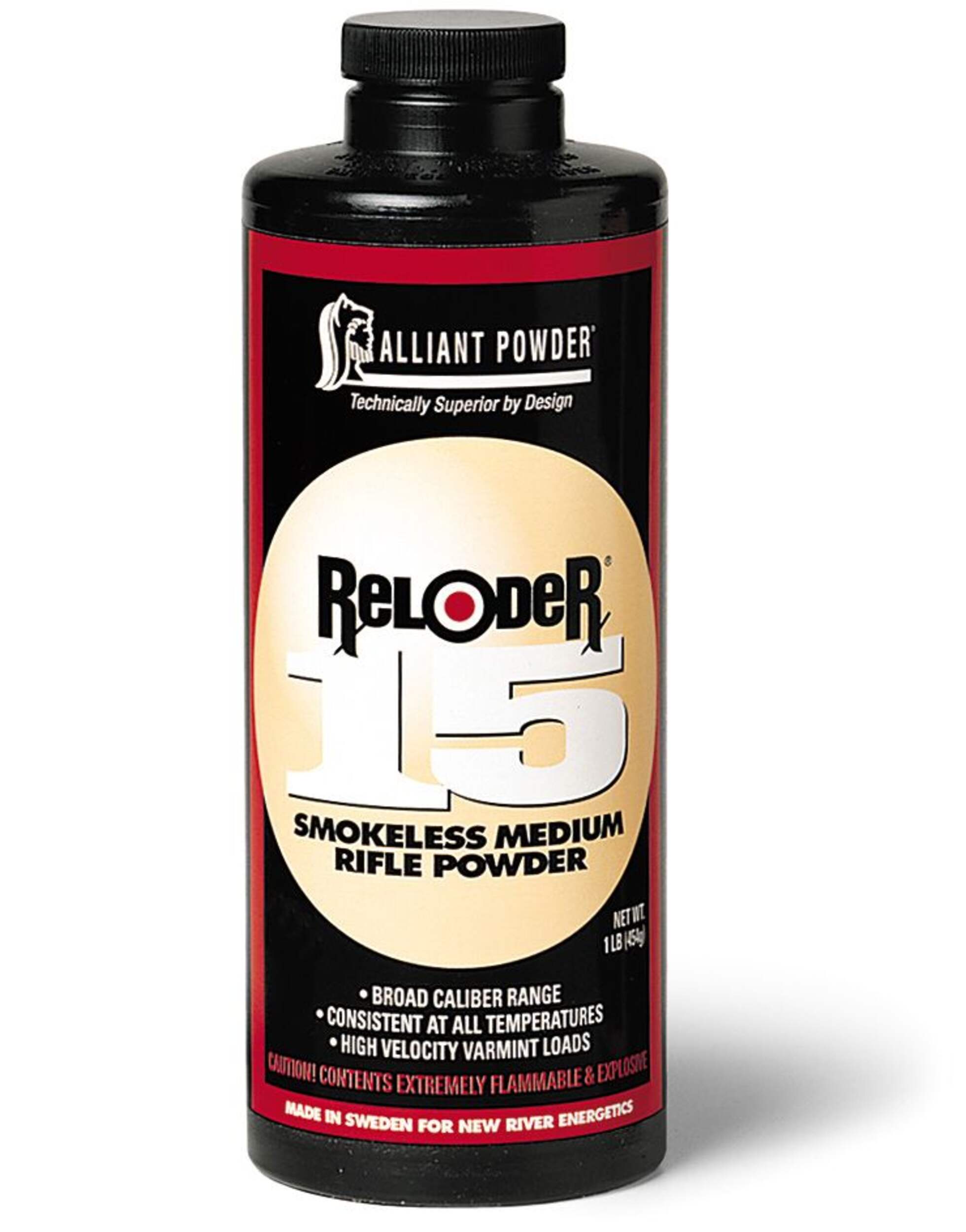 Alliant Reloader 15 Smokeless Medium Rifle Powder, 1-lb Front_Flat