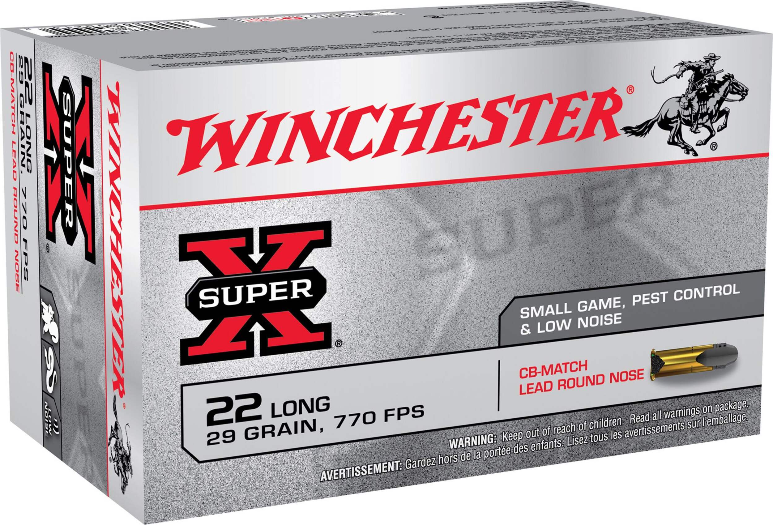 Winchester 22 Long Rifle 40 Grain Super-X Ammunition Front_Angled_Right