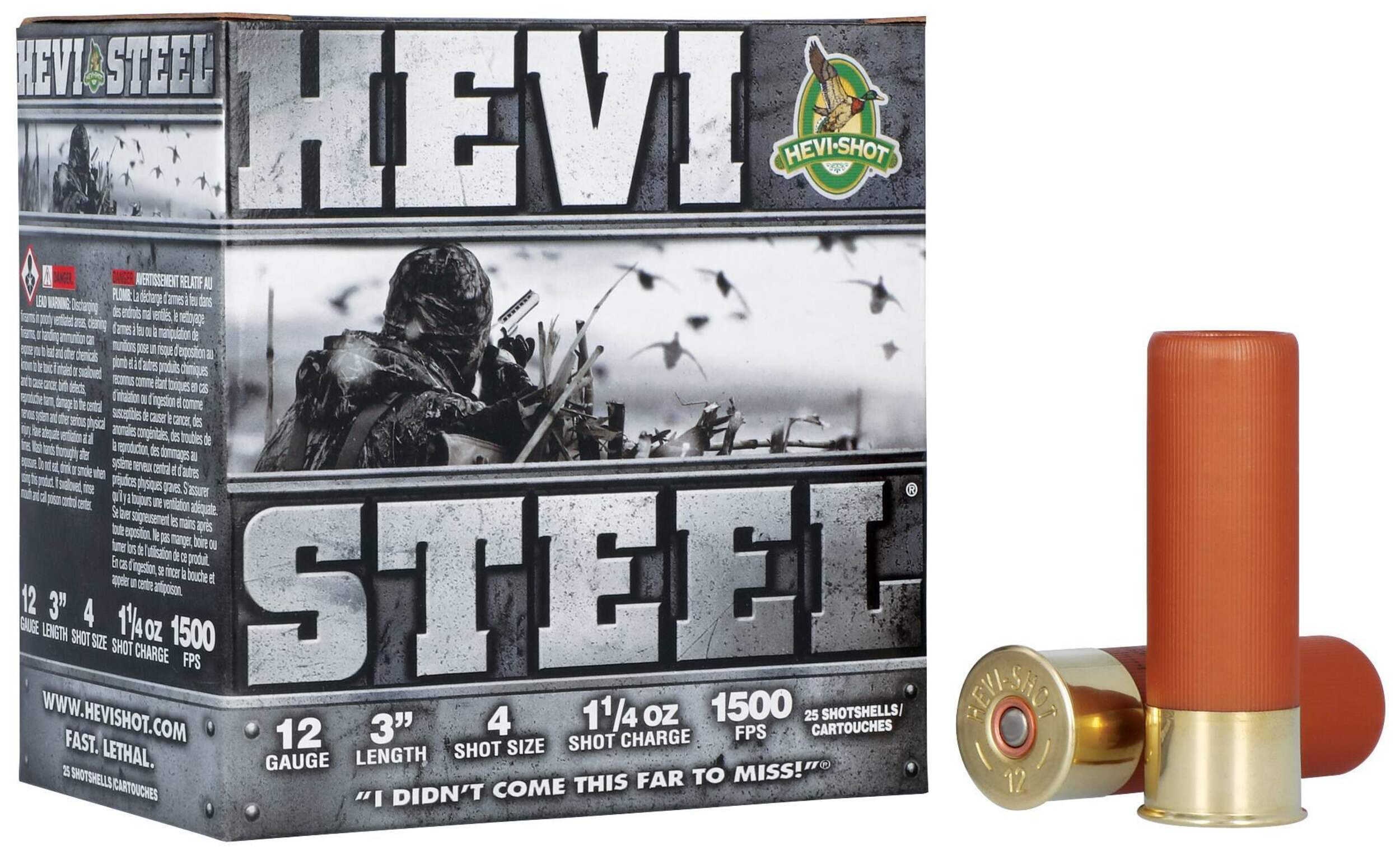 Hevi-Steel 12-Gauge 3-in #4 Waterfowl Ammunition, 1-1/4-oz Composite_or_Mixed