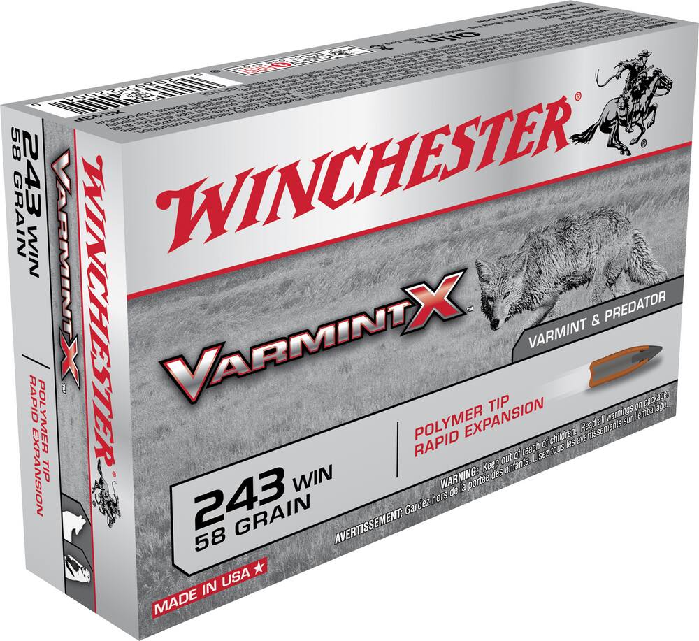 Winchester Varmint X .243 Ammunition, 58 G 