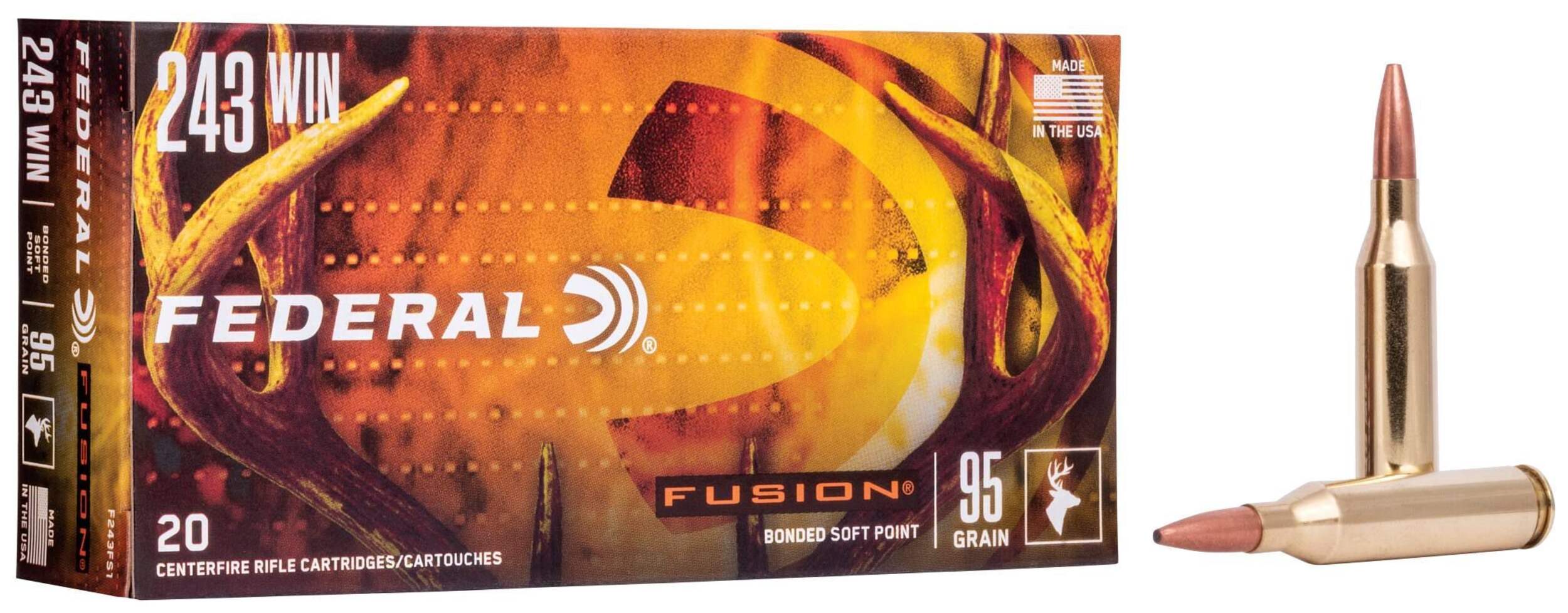 Federal Fusion 243 Winchester Ammunition, 95 grams Composite_or_Mixed
