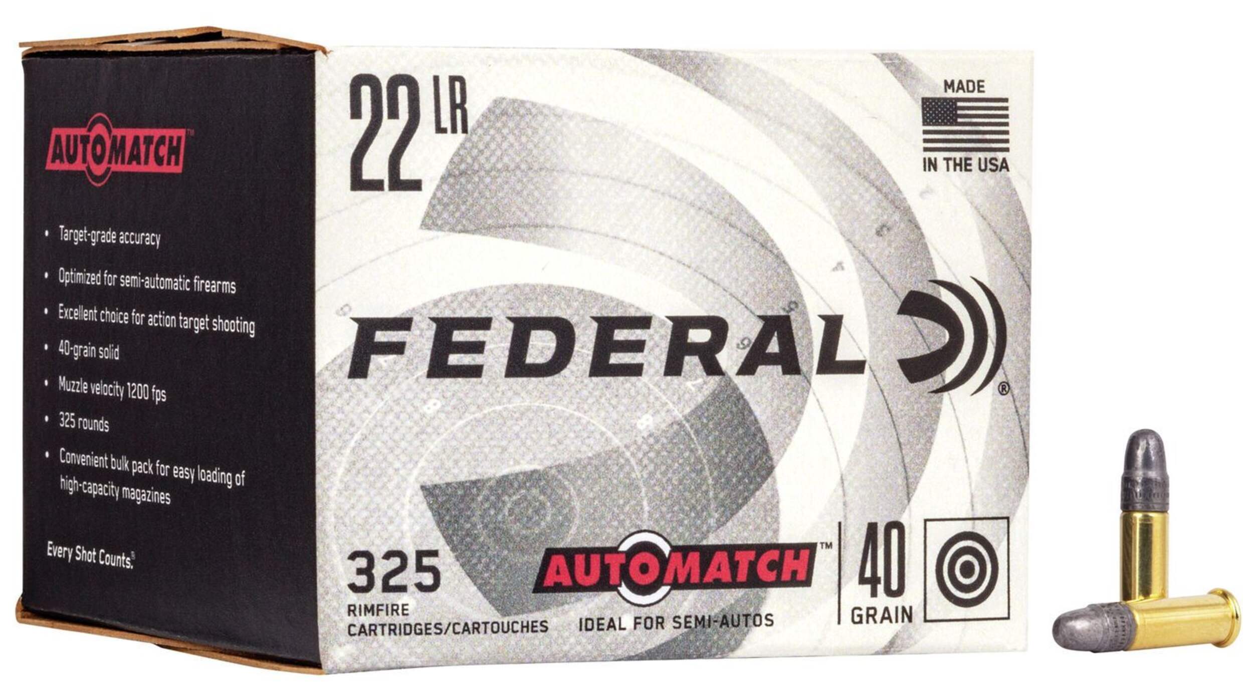 Munitions pour carabine longue 40 grains Federal Automatch 22, paq. 325 Composite_or_Mixed