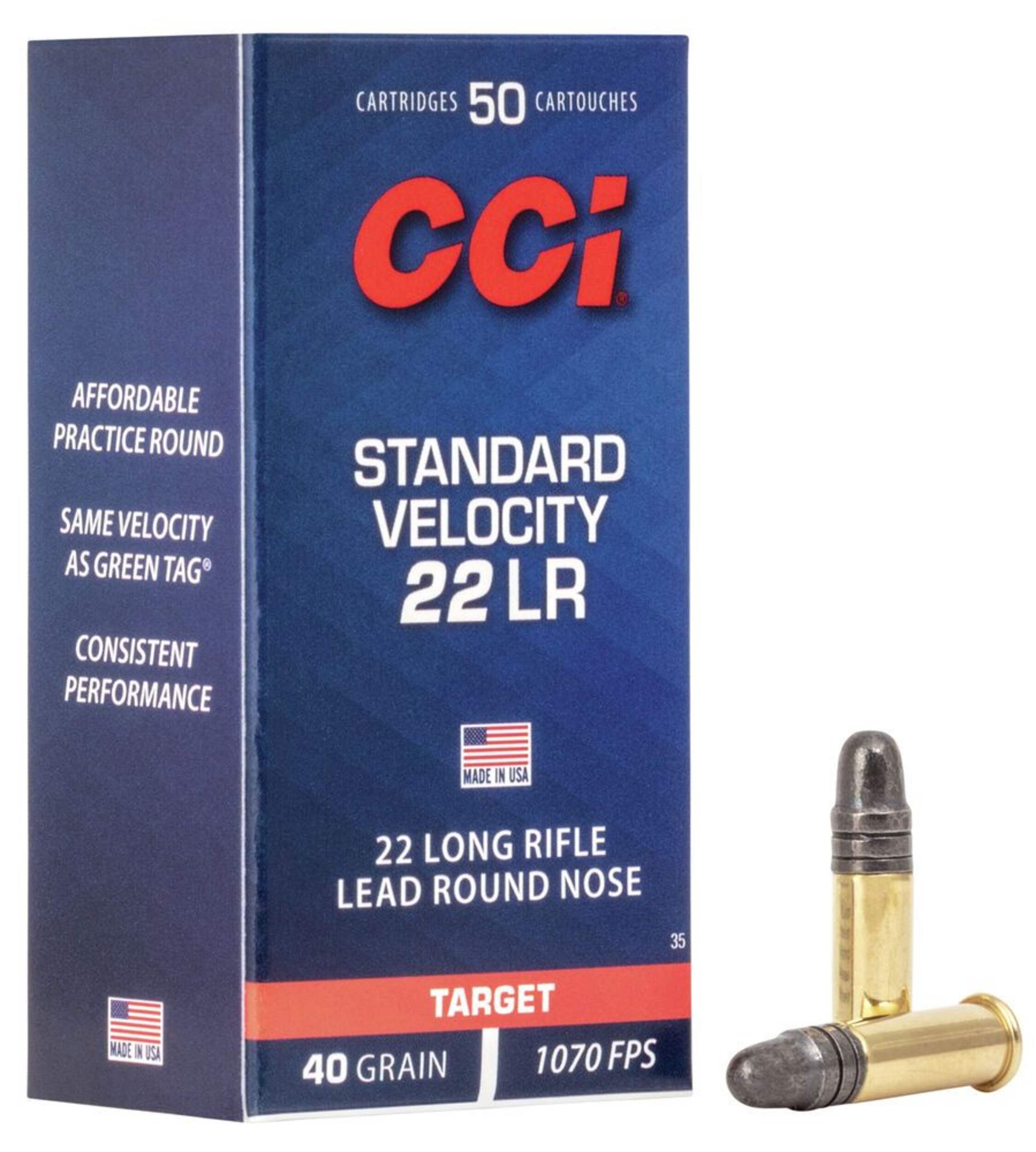 CCI 22 Long Rifle Standard Velocity Ammunition, 40 g Composite_or_Mixed